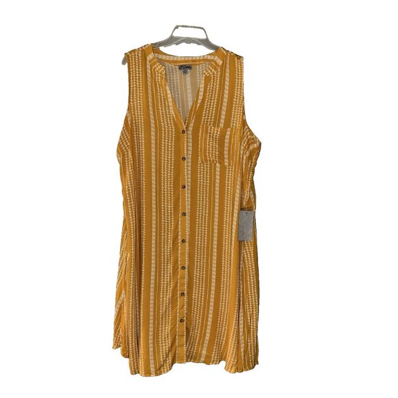 WOMENS J For Justify V-Neck Sleeveless Shirt Dress 2X BUTTON DOWN LIGHT WEIGHT - Picture 2 of 13